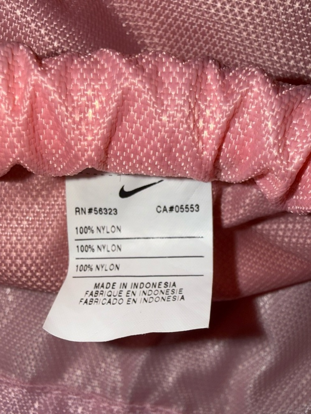 Nike Light Pink Drawstring Tote with White Swoosh - Picture 2 of 5